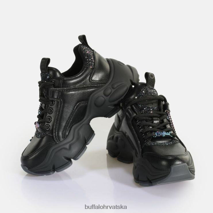 crno Buffalo binary glam sneaker sneaker low vegan |tenisice TDD6T421